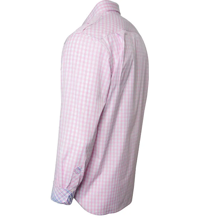 Men's Gingham Style Shirt -  Long Sleeve