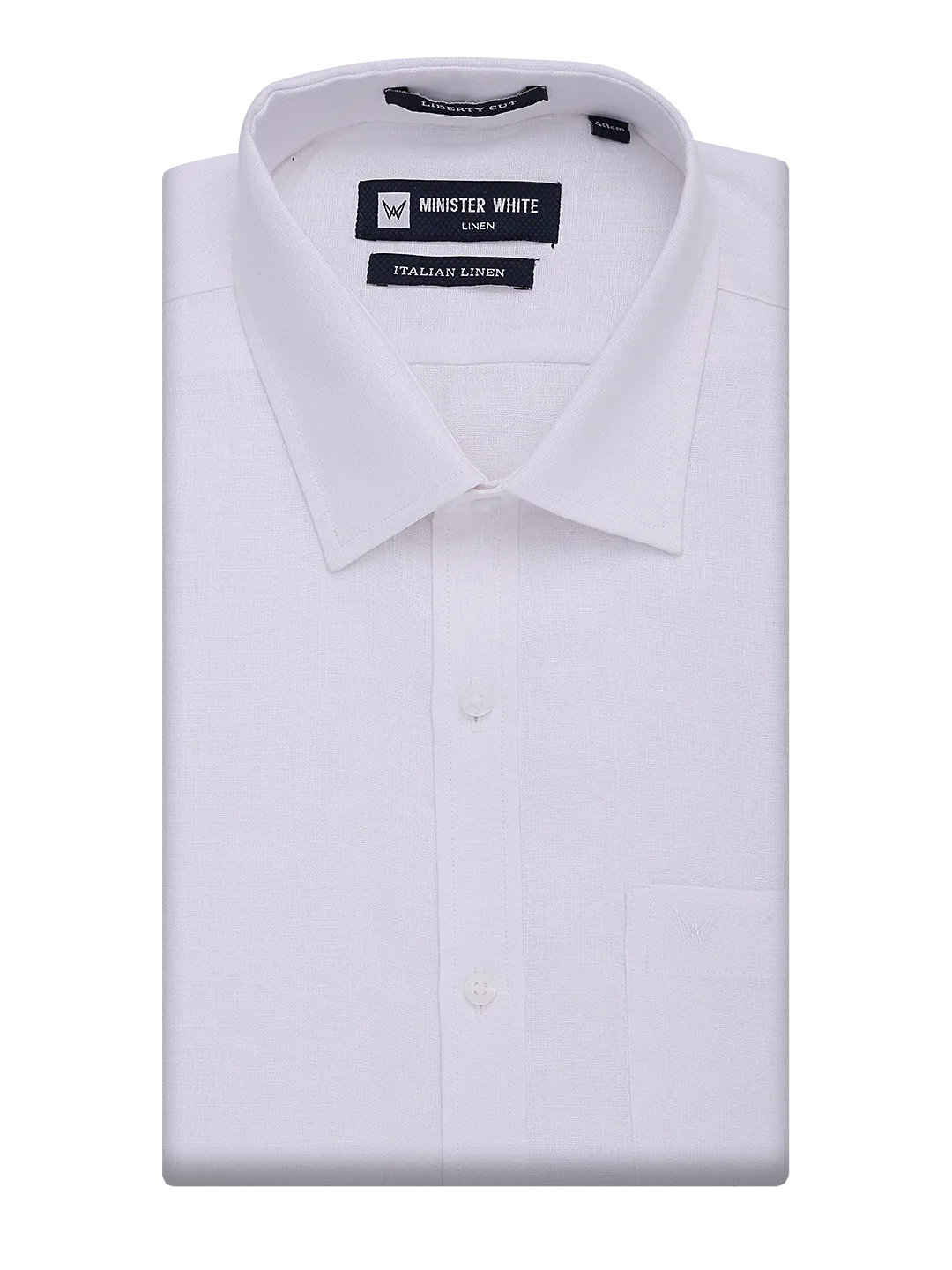 Mens Pure Linen Regular Fit White Shirt Italian Linen