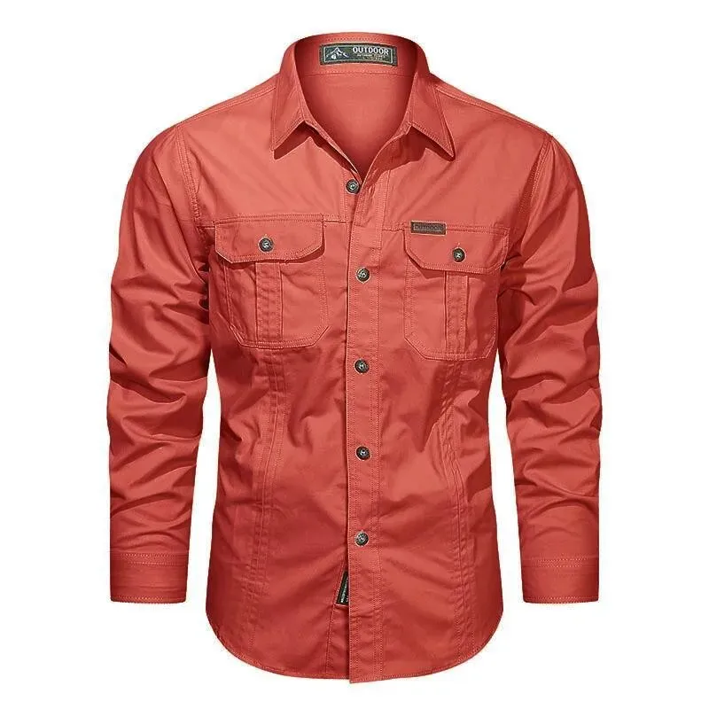 Men's Utility Long Sleeve Shirt with Chest Pockets | Perfect for All Seasons