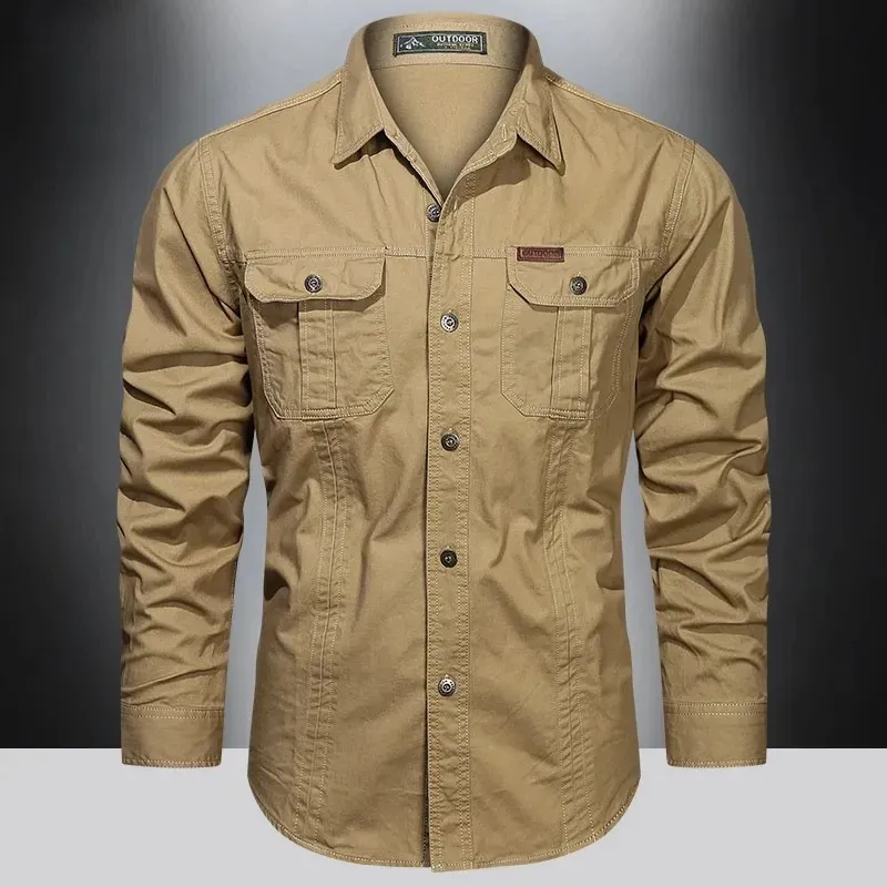 Men's Utility Long Sleeve Shirt with Chest Pockets | Perfect for All Seasons