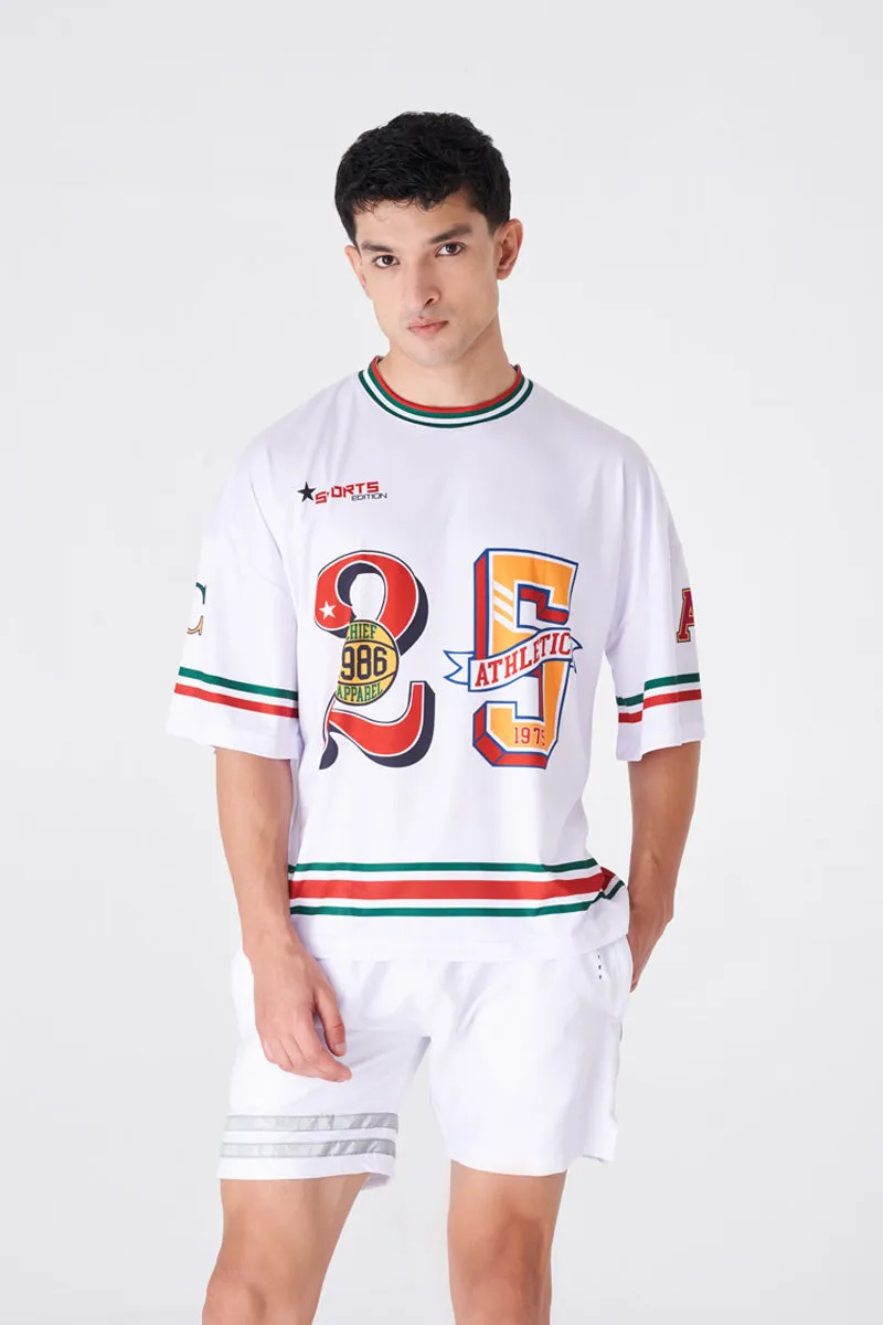 Men's White Oversized Graphic T-Shirt