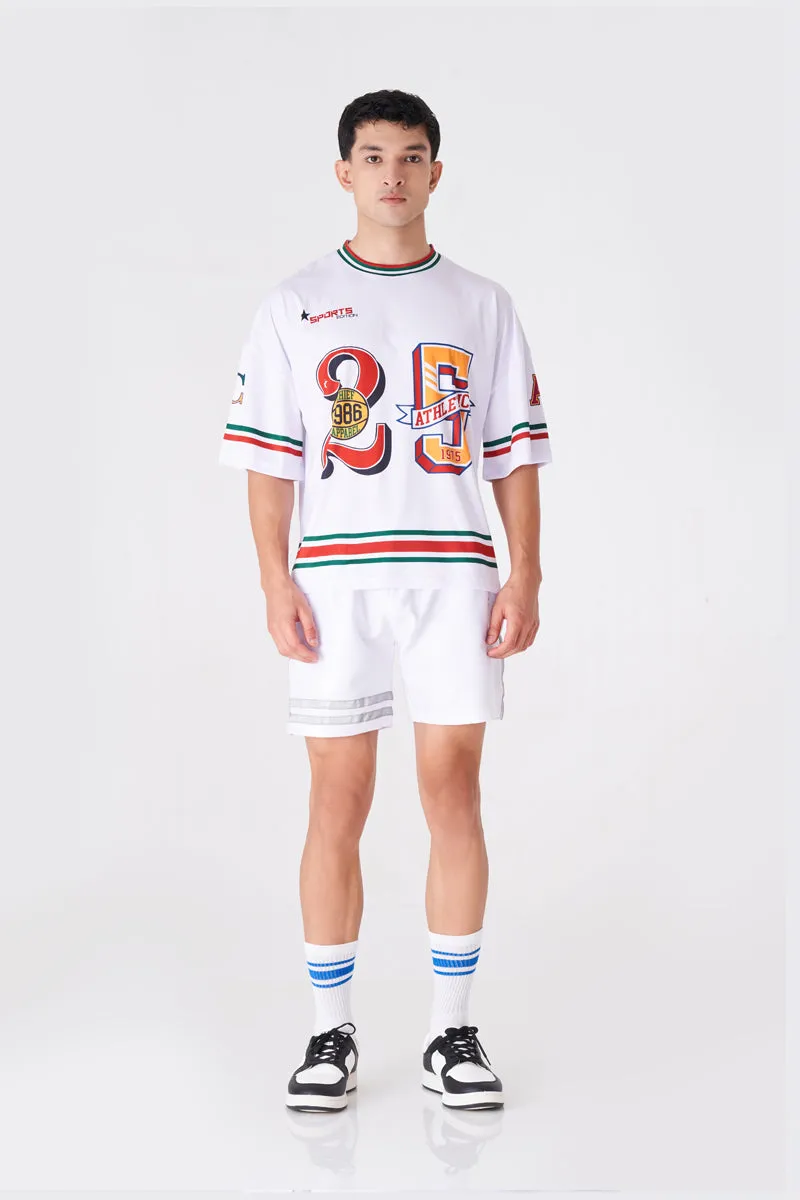 Men's White Oversized Graphic T-Shirt
