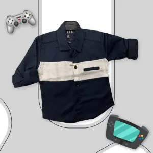 Navy Blue Patterned Shirt