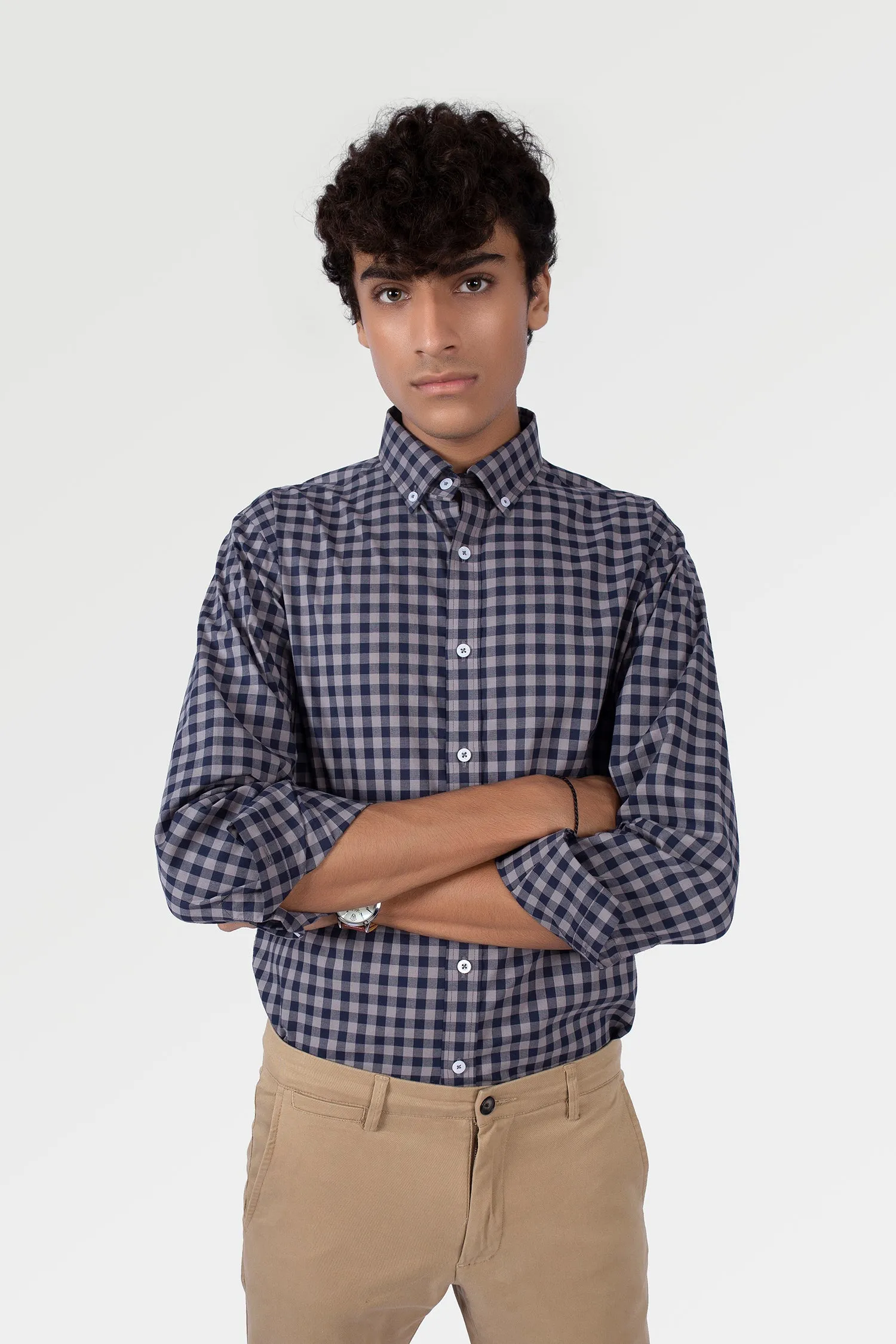 Navy Gingham Check
