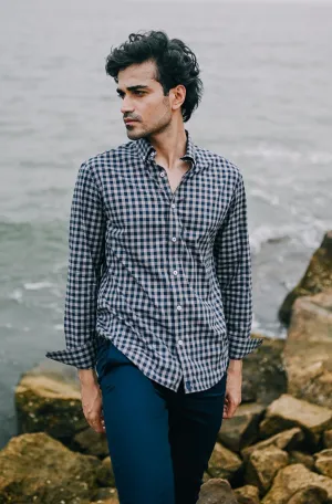 Navy Gingham Check