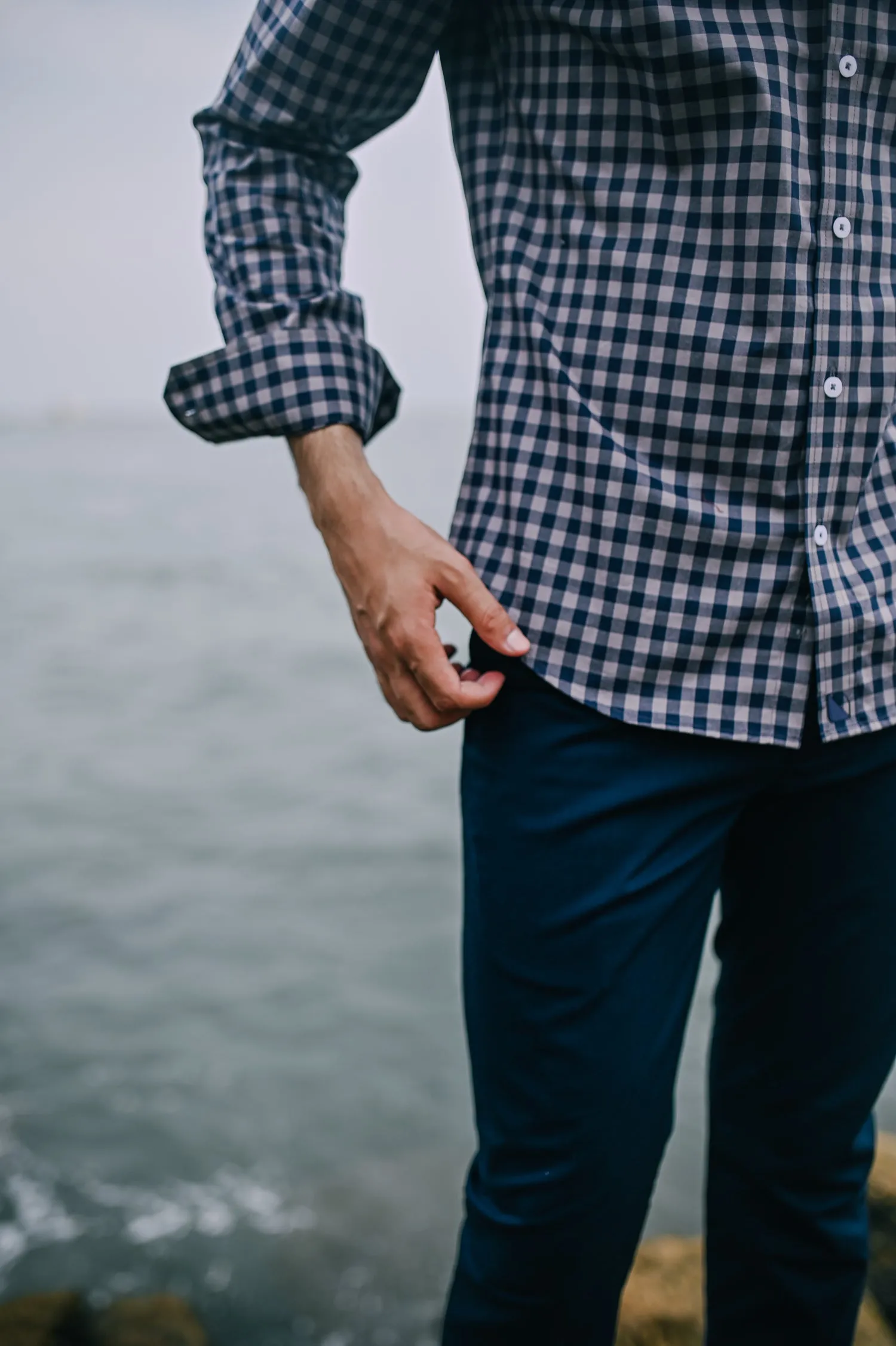 Navy Gingham Check