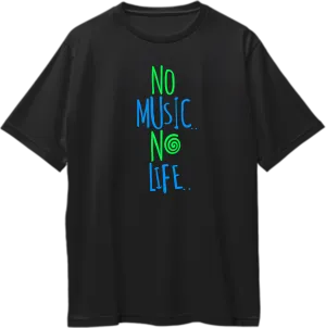 No Music No Life Oversized Unisex T-Shirts