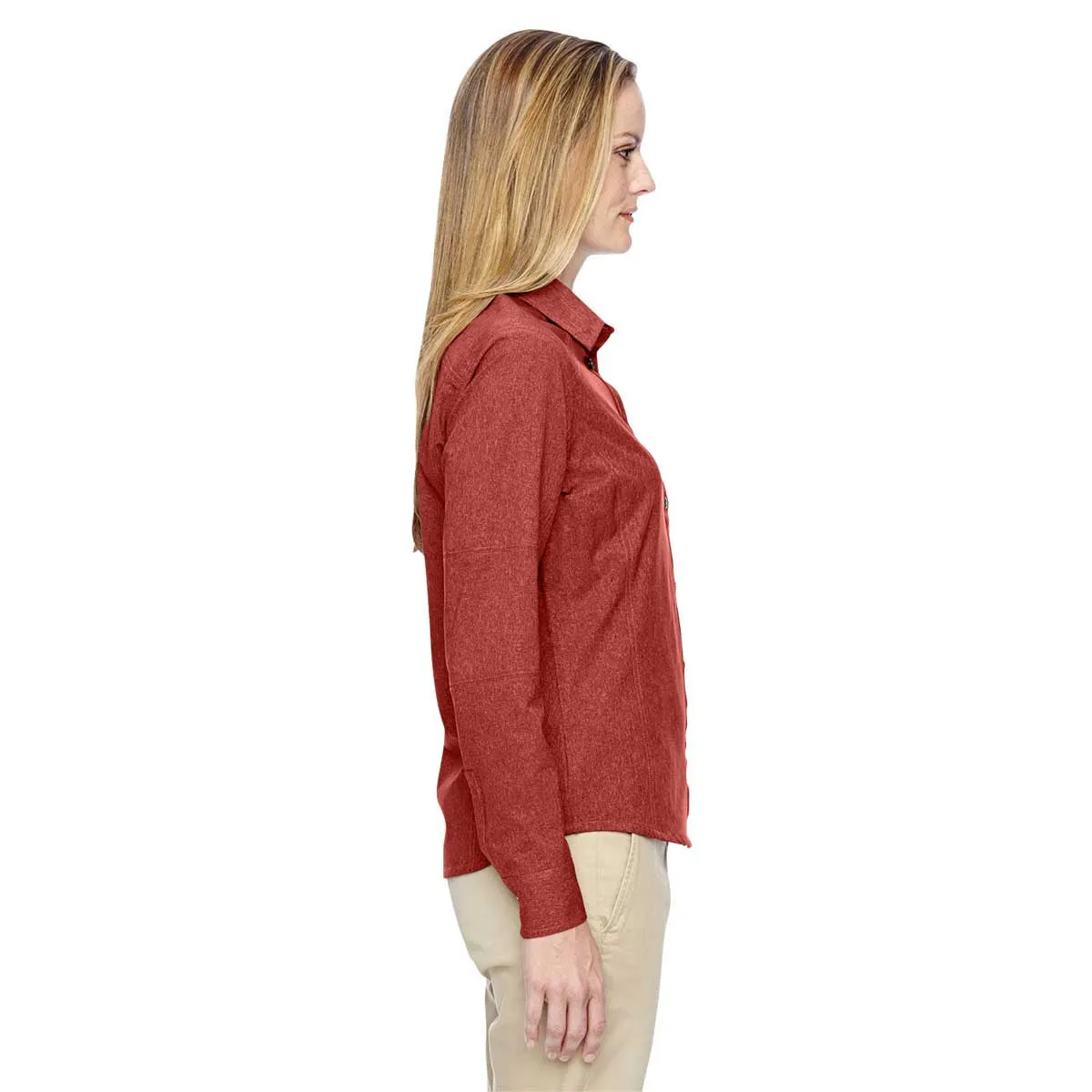 North End Women's Rust Excursion Utility Two-Tone Performance Shirt