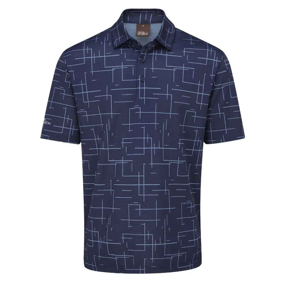 Oscar Jacobson Ashald Golf Polo Shirt 2024 - Navy