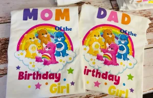 Pastel Bear family birthday shirts