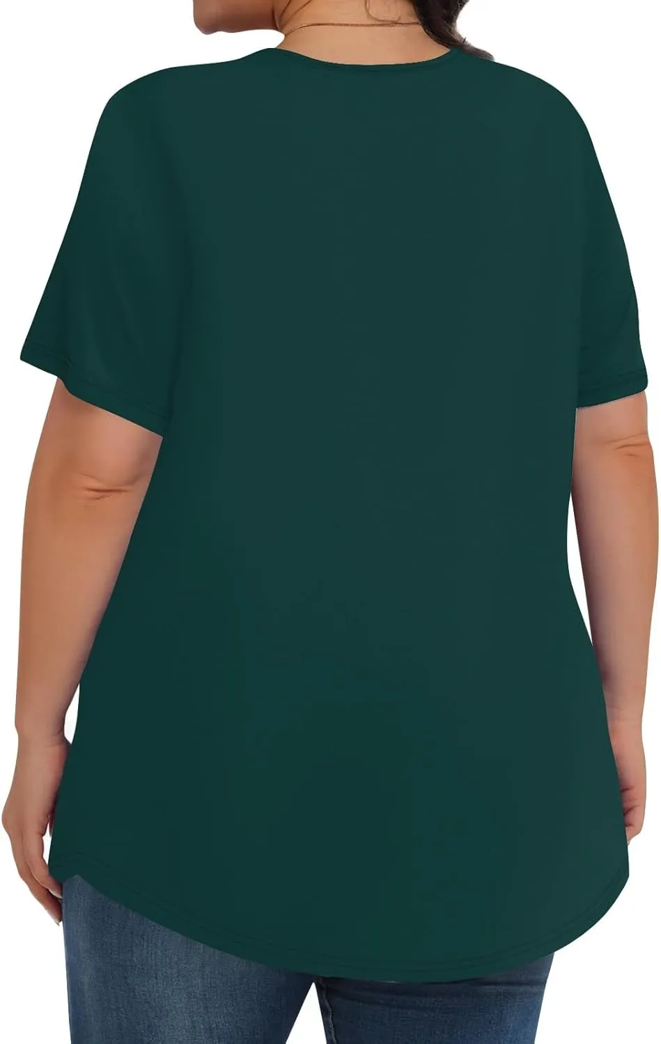 Plus Size Tops for Women Pleated Front Crewneck Short Sleeve Blouses 2024 Summer Tunic Shirts Flowy 1X-5X