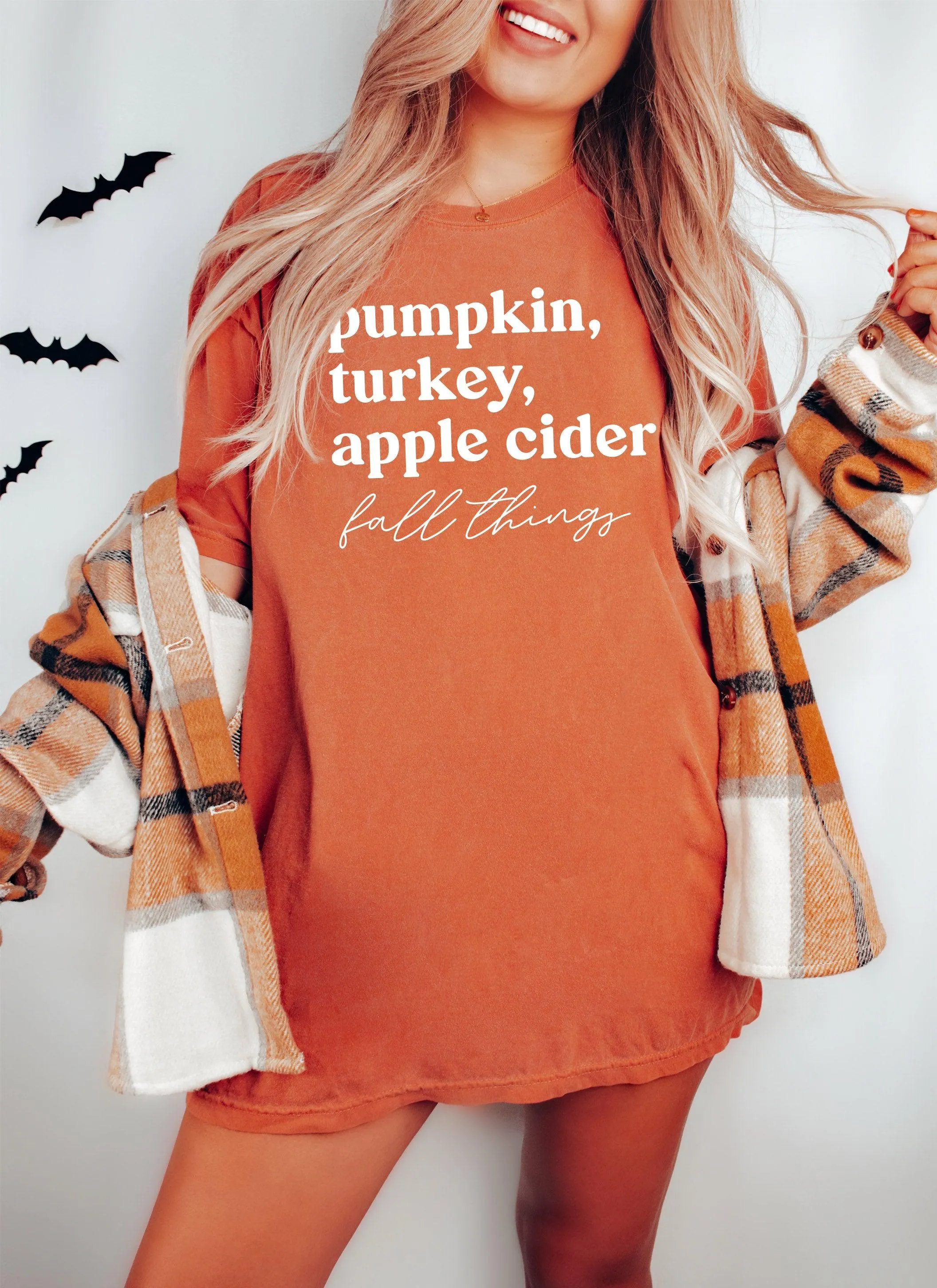 Pumpkin, Turkey, Apple Cider, fall things Comfort Colors T Shirt