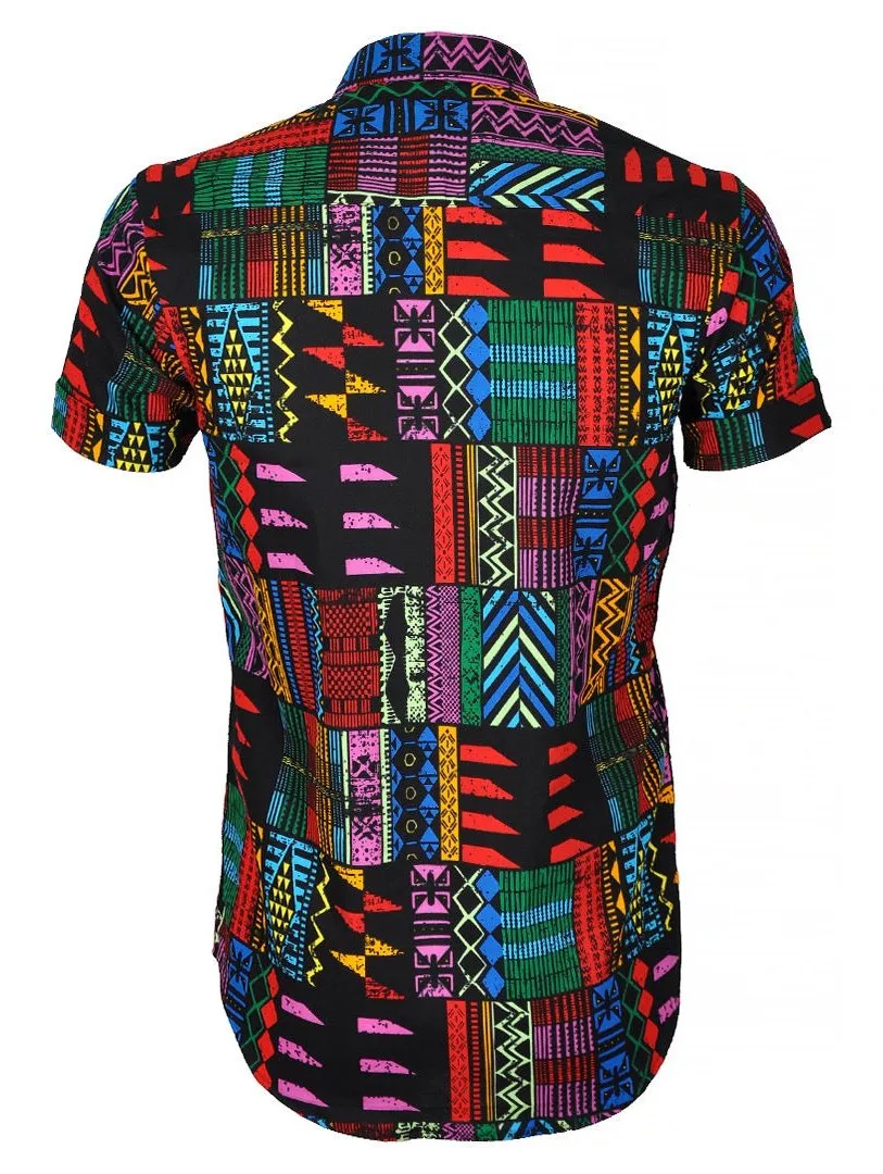 Rise Patchwork African Print Shirt
