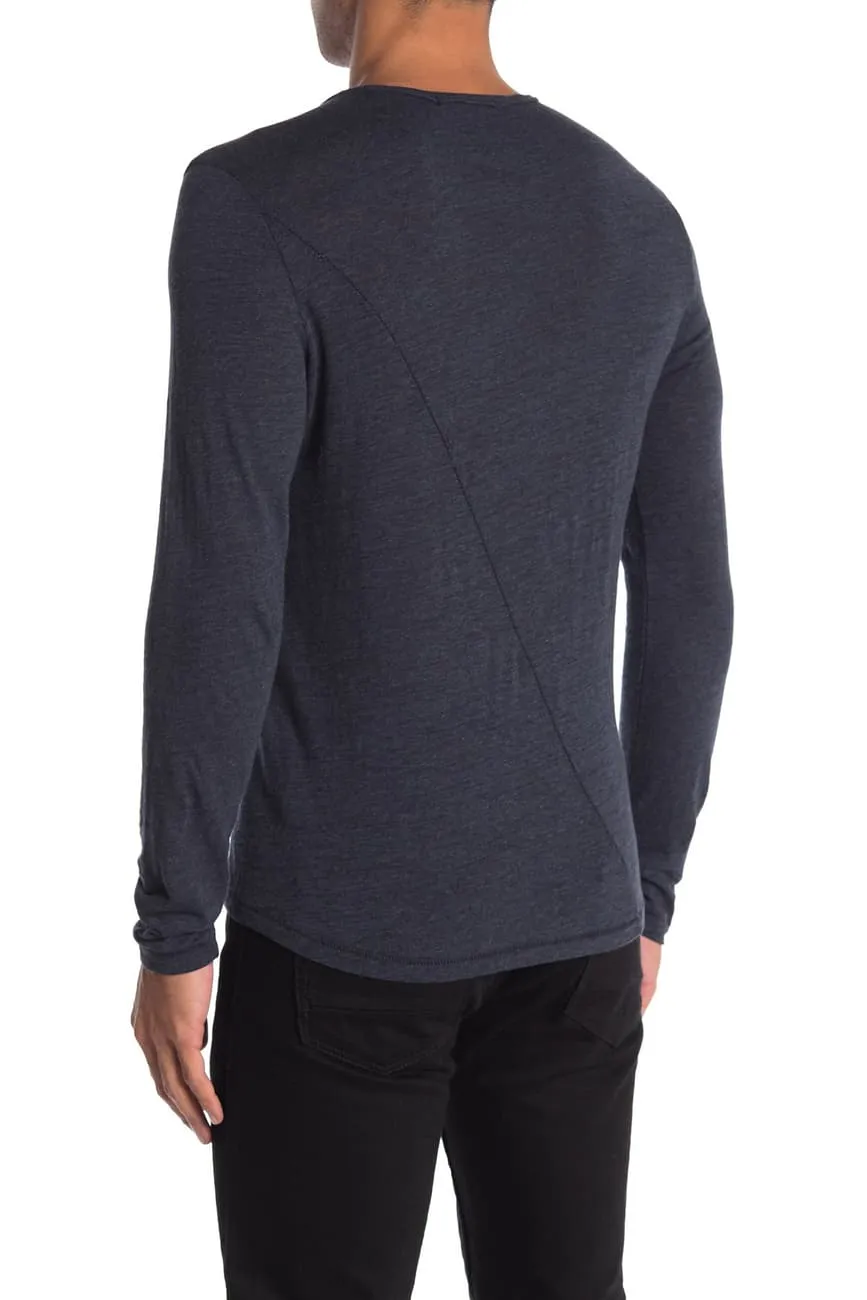 ROBERT BARAKETT Meadowbrook Crew Long Sleeve Slub T-Shirt