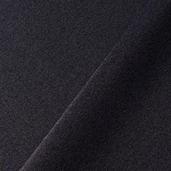 Satin Back Crepe Fabric, Black- Width 112cm