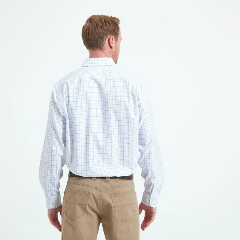 Schoffel Greenwich Single Cuff Classic Mens Shirt - Light Blue Check