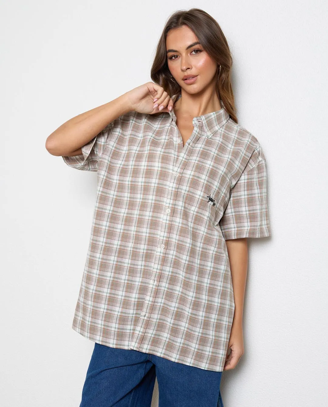 S/Double - Blend Check Shirt - Honey