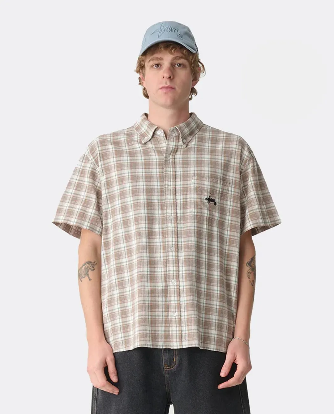 S/Double - Blend Check Shirt - Honey