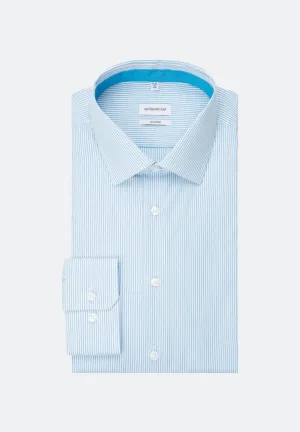SEIDENSTICKER Poplin Kent-Collar Shirt BLUE