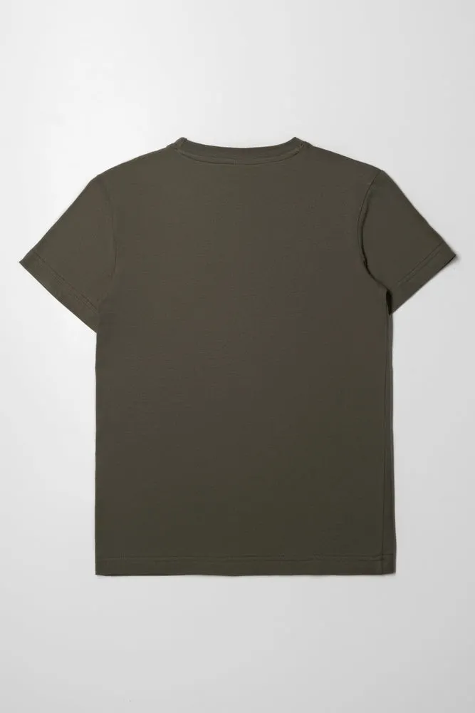 Short Sleeve Crew Neck T-Shirt Dark Green
