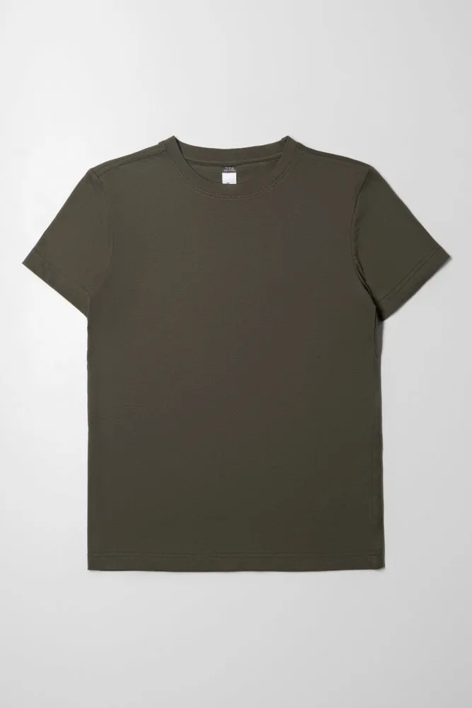 Short Sleeve Crew Neck T-Shirt Dark Green