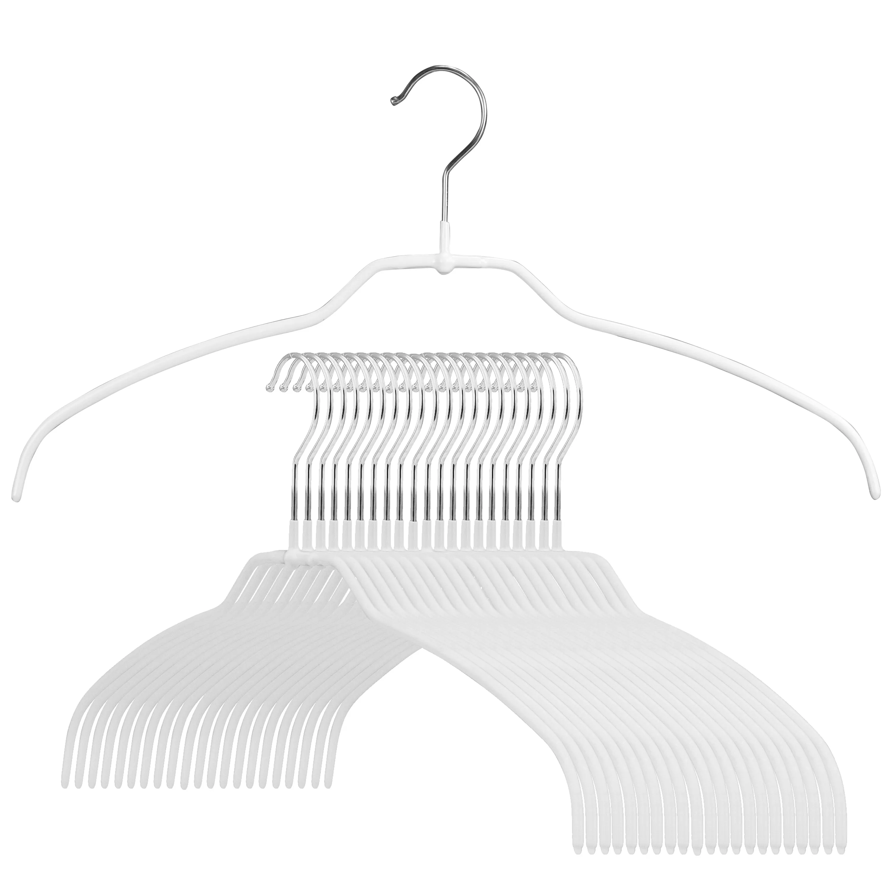 Silhouette Space-Saving Shirt Hanger, Narrow, 36-FT, White