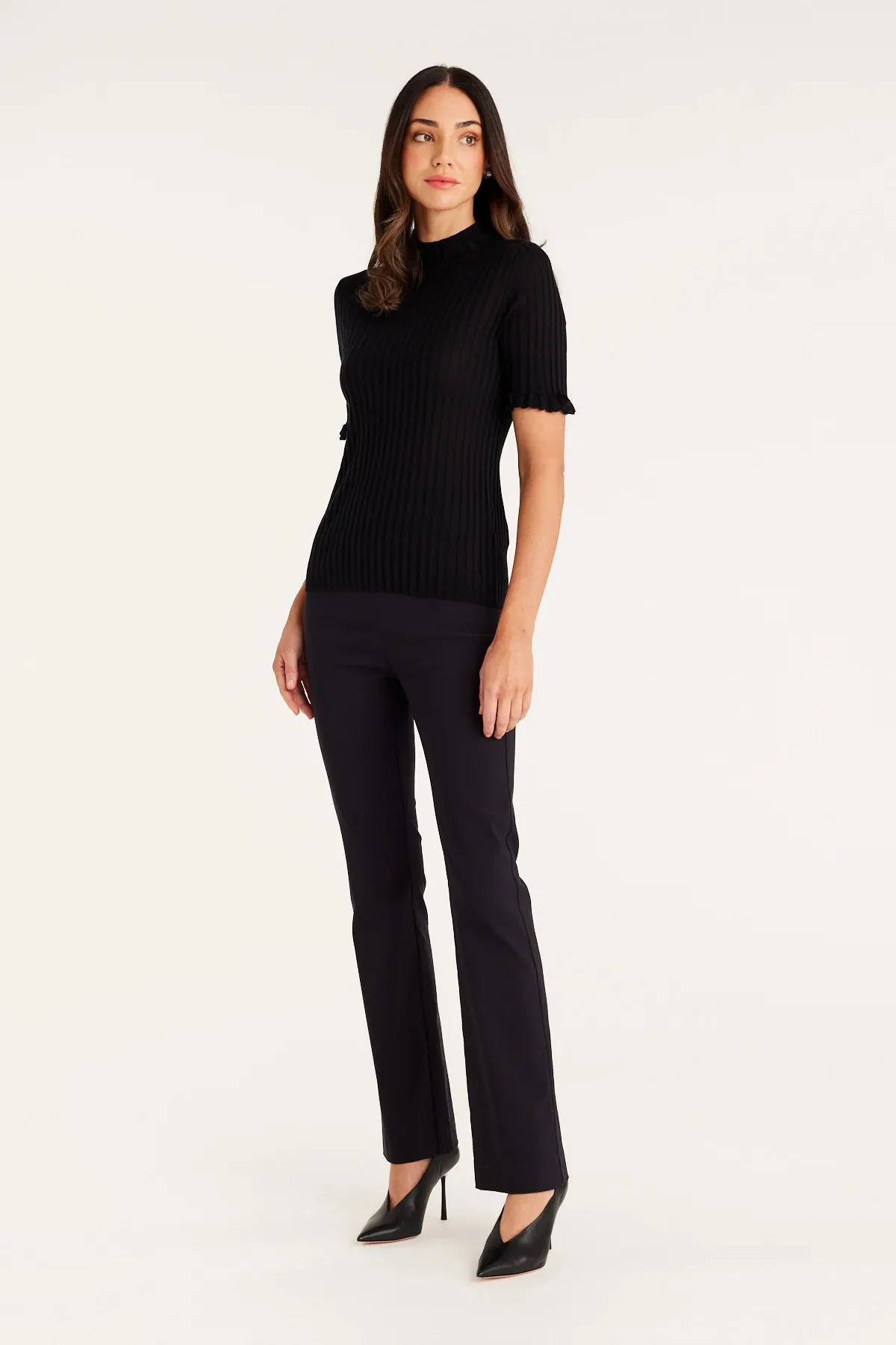 Silk Rib Tee | Black