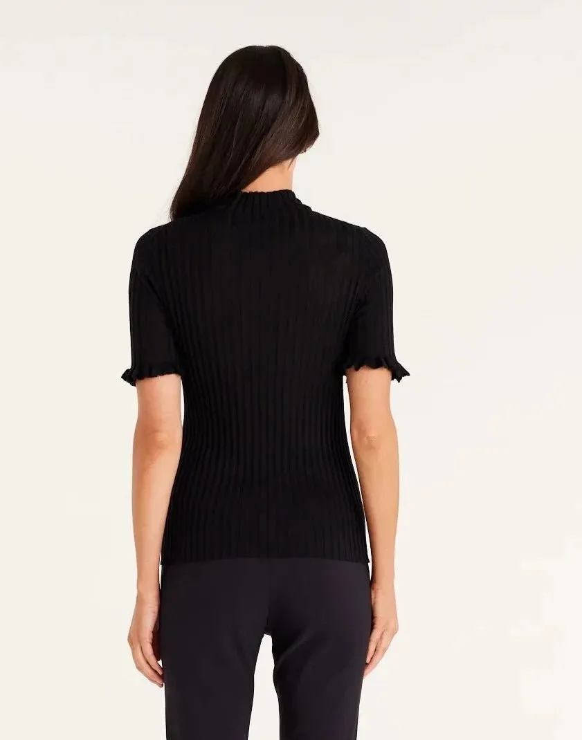 Silk Rib Tee | Black