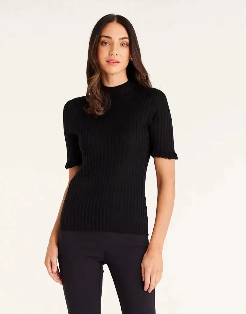 Silk Rib Tee | Black