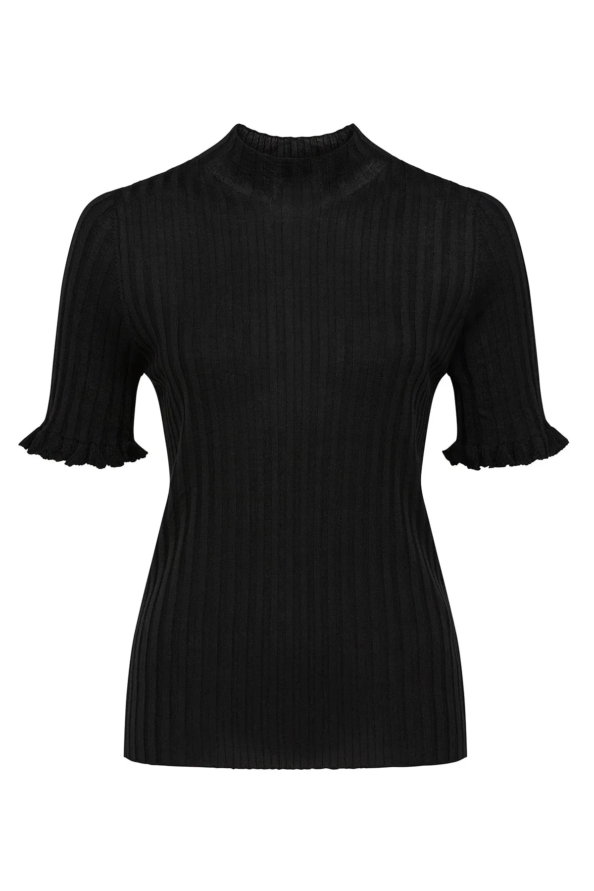 Silk Rib Tee | Black