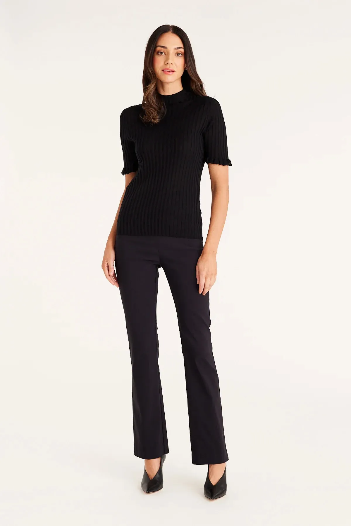 Silk Rib Tee | Black