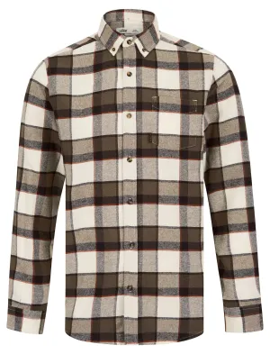 Skilak Yarn Dyed Checked Cotton Flannel Shirt in Walnut - Tokyo Laundry