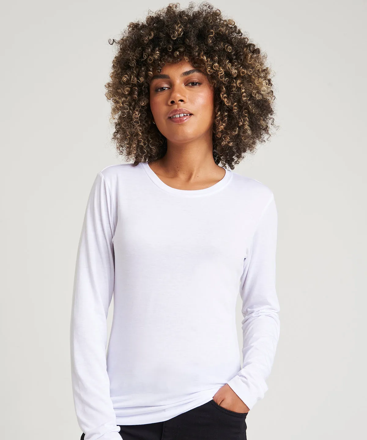 Solid Black - Women's triblend T long sleeve