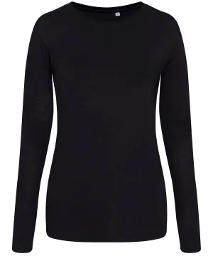 Solid Black - Women's triblend T long sleeve