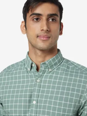 WES Casuals Sage Slim-Fit Checked Shirt