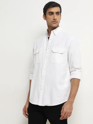 WES Casuals White Relaxed-Fit Shirt