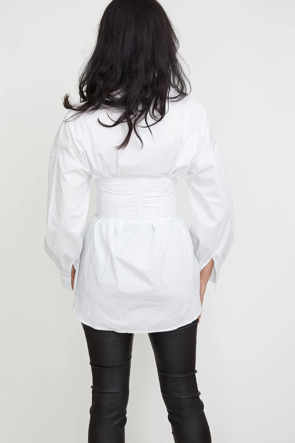 WHITE SHIRT WITH UNDERBUST CORSET