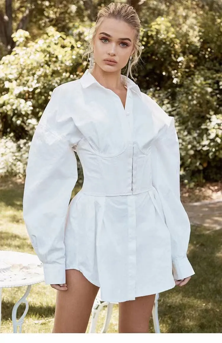 WHITE SHIRT WITH UNDERBUST CORSET