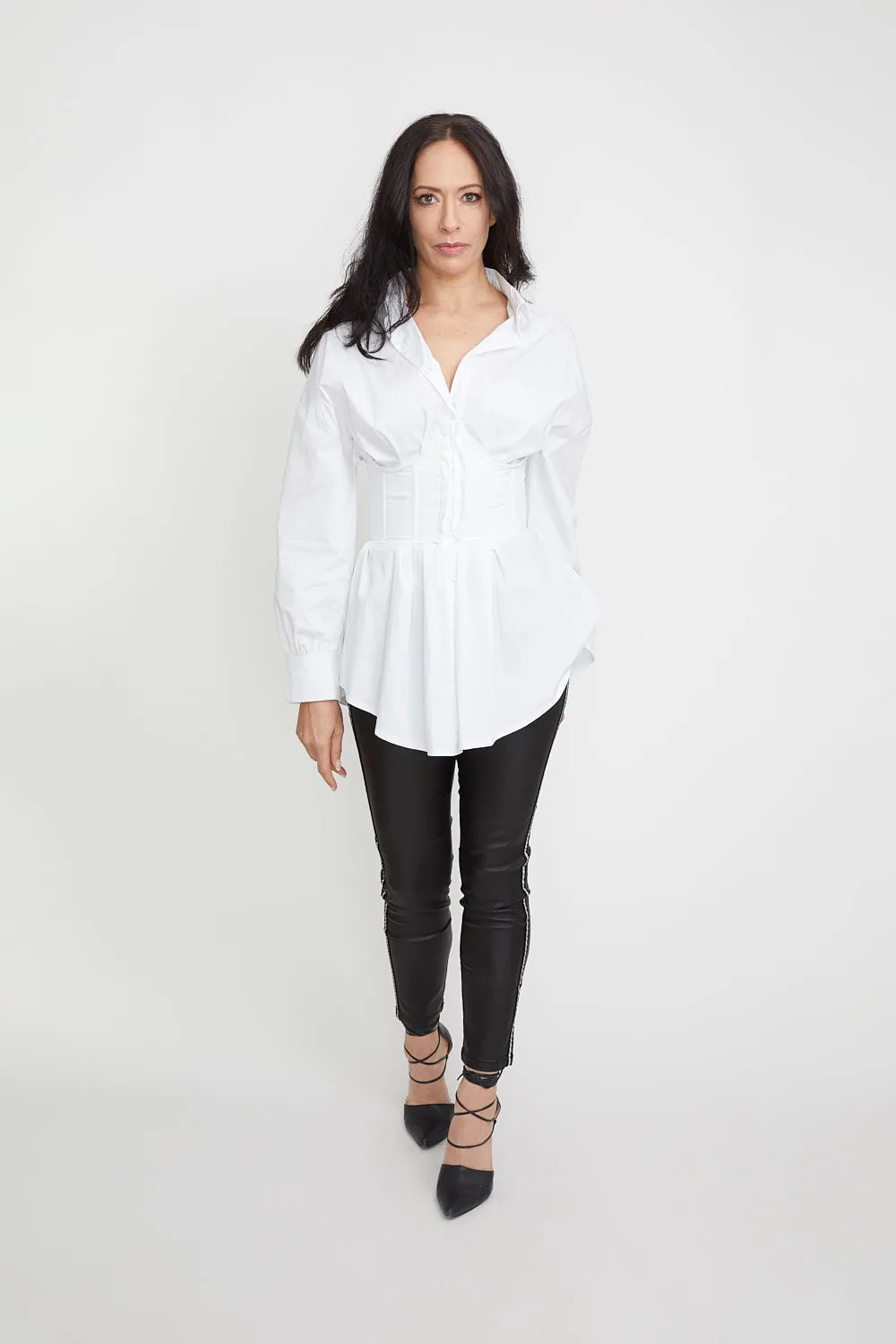 WHITE SHIRT WITH UNDERBUST CORSET